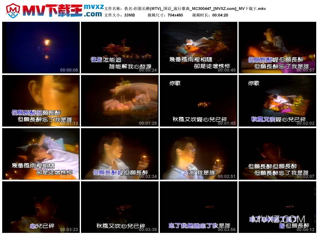 佚名-但愿长醉(MTV)_国语_流行歌曲_MC300447